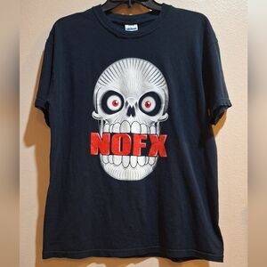 Vintage NOFX T-Shirt Skull Black Medium Original Tee Punk Rock Concert Band~W2